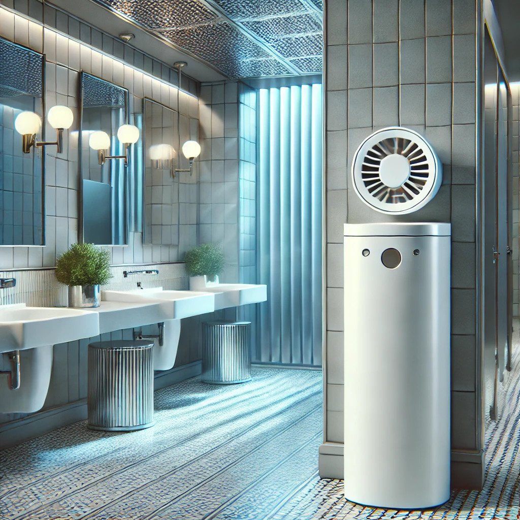 DALLE 2024-11-01 134707 - A professional cover image for a blog on Odor Control Strategies for Commercial Washrooms The scene features a modern upscale restroom with a focu 1