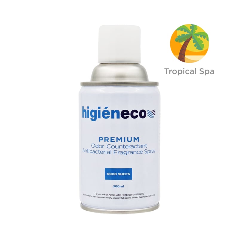 Higieneco Tropical Spa Automatic Aerosol Air Freshener Fragrance Refill, Antibacterial, 300 mL