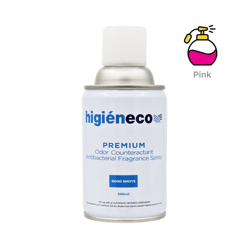 Higieneco Pink Automatic Aerosol Air Freshener Fragrance Refill, Antibacterial, 300 mL