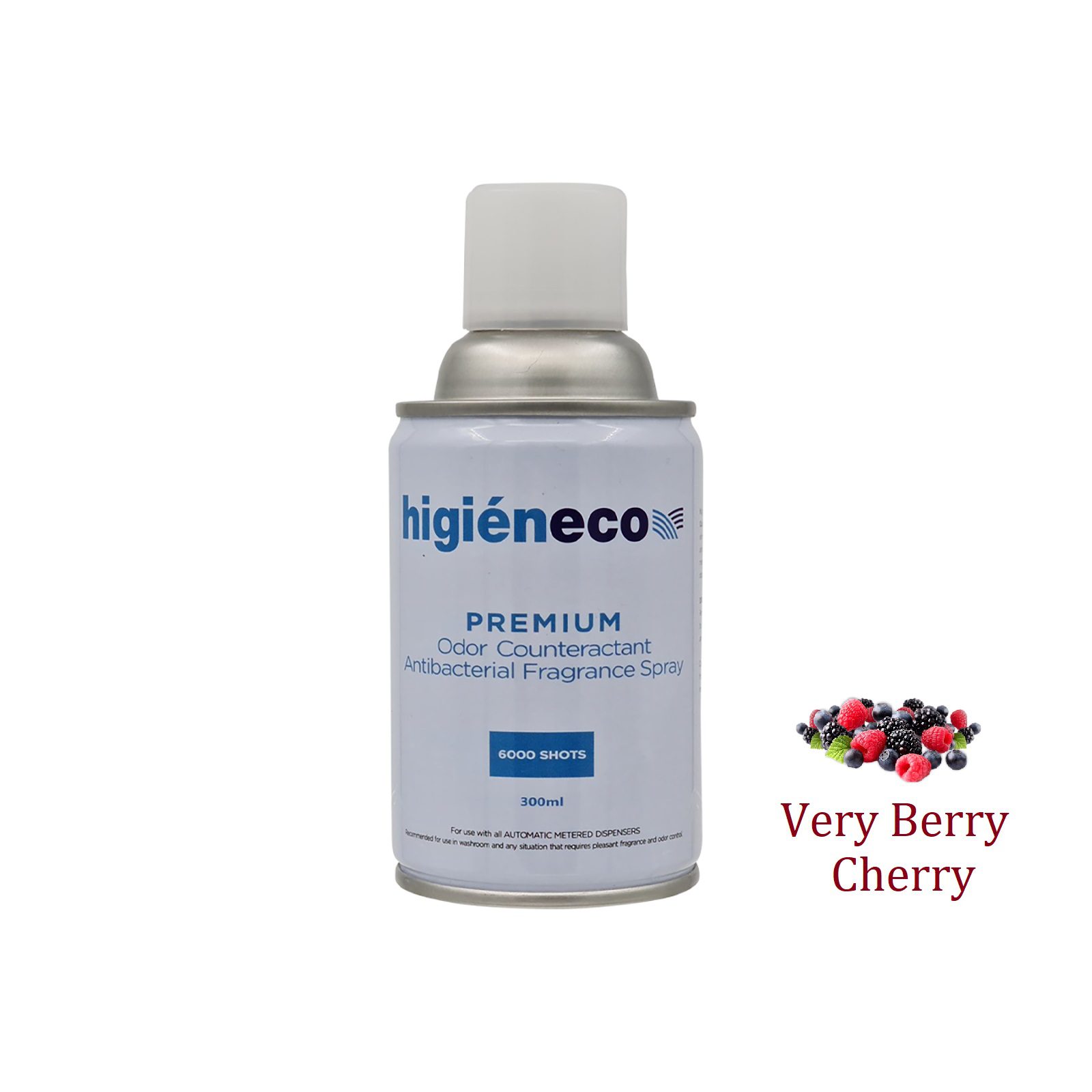 Higieneco Very Berry Cherry Automatic Aerosol Air Freshener Fragrance Refill, Antibacterial, 300 mL