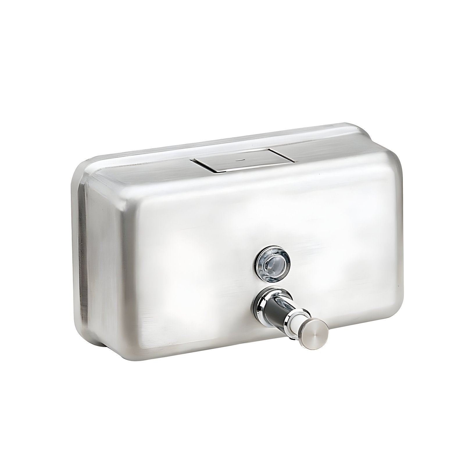 Stainless Steel Horizontal Soap Dispenser, Metal Pump, 1200 mL