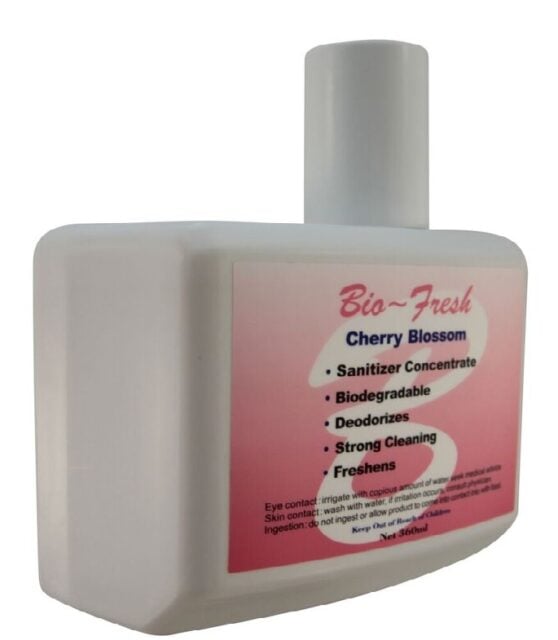 BioFresh Biological Toilet and Urinal Bowl Sanitizing Concentrated Solution Refill,  Almond Cherry, 360 mL
