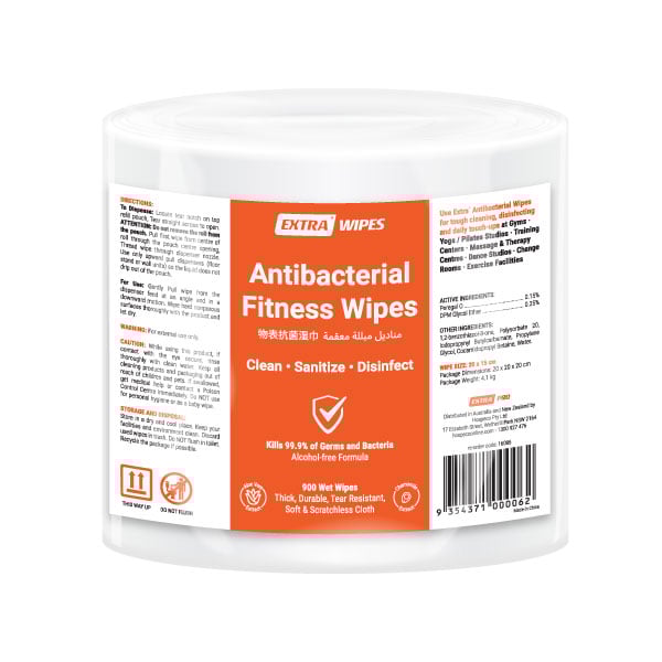 Extra Antibacterial Fitness Roll Wipe 900 pack