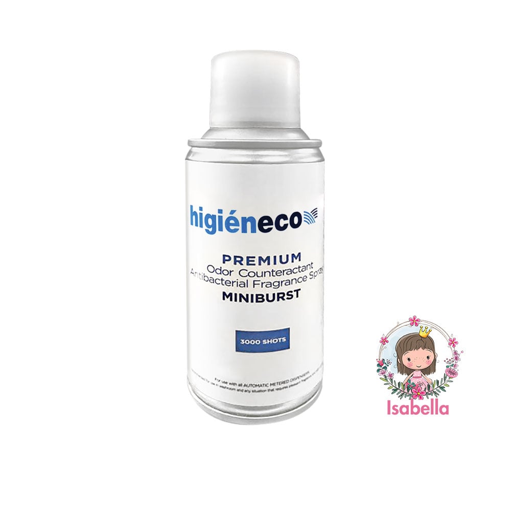 Higieneco MiniBurst 1.0 Isabella Automatic Aerosol Air Freshener Fragrance Refill, Antibacterial, 3000 Sprays, 110 mL