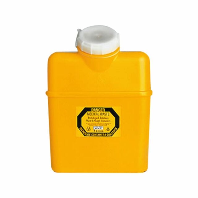 Sharps Disposal Container Yellow 8L