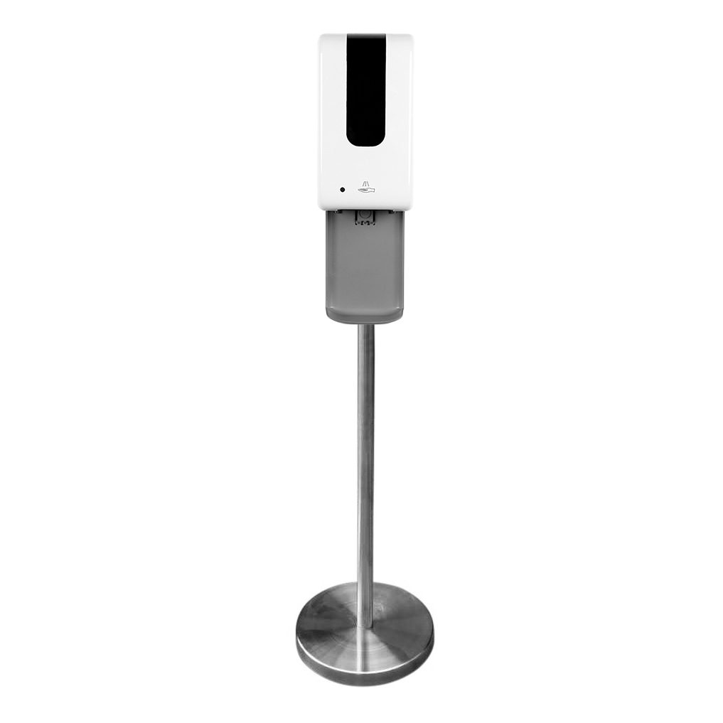 euromax free-standing automatic spray touch free hand soap sanitiser dispenser drip tray 1.2 mL